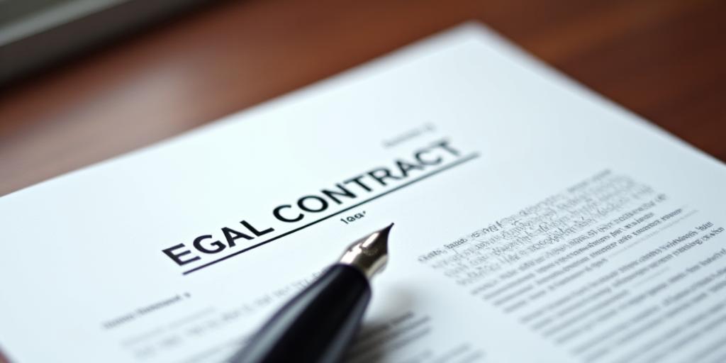 Close-up of a professional legal contract and fountain pen